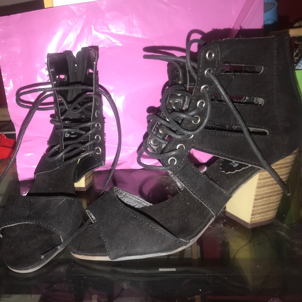 Black Lace Up Heels